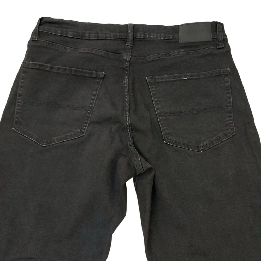 Lucky Brand 410 Athletic Straight Jeans Mens 36x33 Black Fit Stretch Denim - Picture 7 of 12